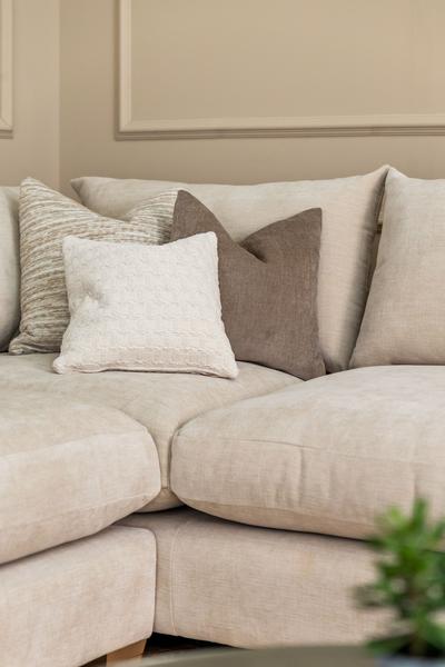 Girona Combi Sofa LHF Digby Beige with Free Footstool