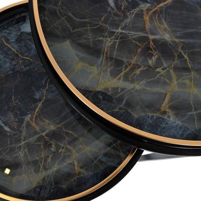 Vesuvius Black and Gold Nest of Tables