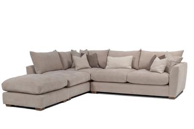 Girona Combi Sofa RHF Digby Beige with Free Footstool