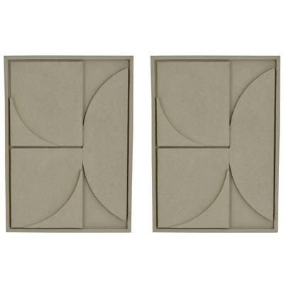 Set of 2 Geometric 3D Wall Art Panels
