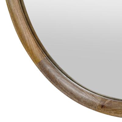 Leon Round Solid Wood Mirror