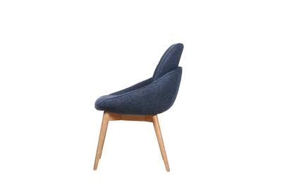 Jesiba Dining Chair Dark Blue with Wooden Legs