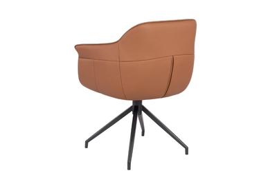 Amrita Swivel Dining Chair Tan Leather