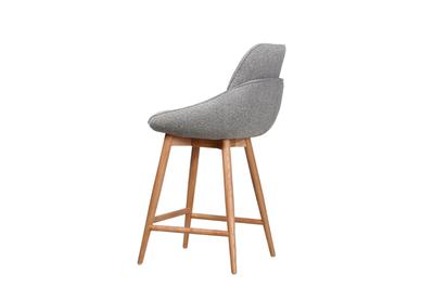 Jesiba Counter Stool Grey with Wooden Base