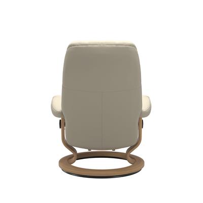 Stressless Consul Cream Medium Clas Recliner Chair and Stool