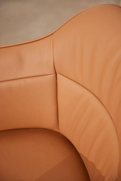 Amrita Swivel Dining Chair Tan Leather
