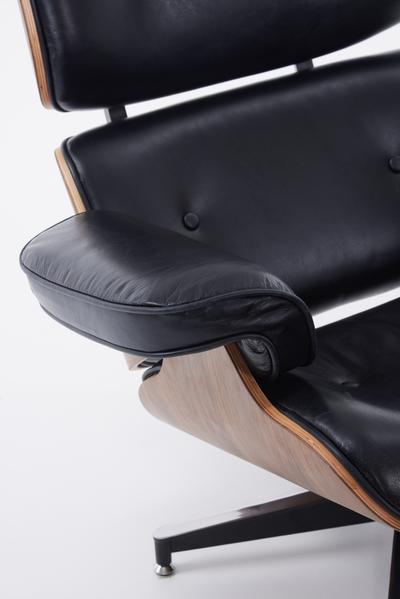 Jacob Lounger Chair & Stool Set Black