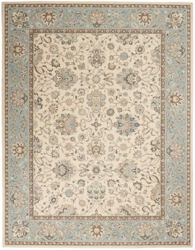 Living Treasures Rug LI16 Ivory/Aqua