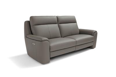 Giorgia 3 Seater Recliner Sofa Leather Grey