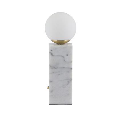 Emile Brushed Brass and White Marble Orb Table Lamp