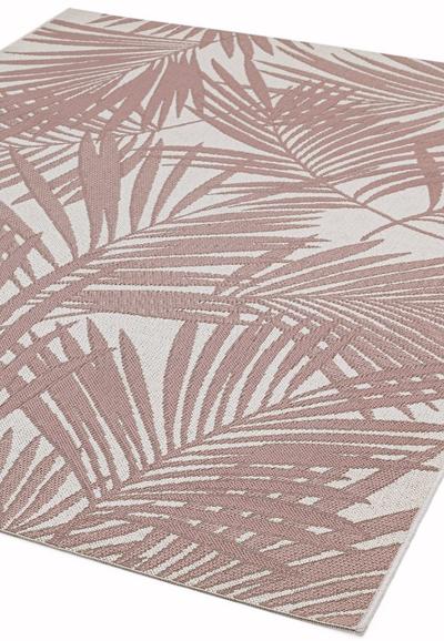Patio Pink Palm Outdoor Rug