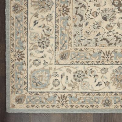 Living Treasures Rug LI15 Aqua/Ivory