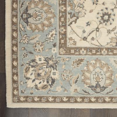 Living Treasures Rug LI16 Ivory/Aqua