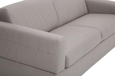 Visconti Leather Sofa Bed - Warm Grey