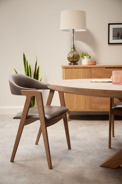 Lexine Chair Grey Leather
