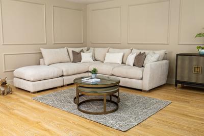 Girona Combi Sofa RHF Digby Beige with Free Footstool