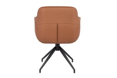 Amrita Swivel Dining Chair Tan Leather