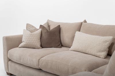 Girona Combi Sofa LHF Digby Beige with Free Footstool
