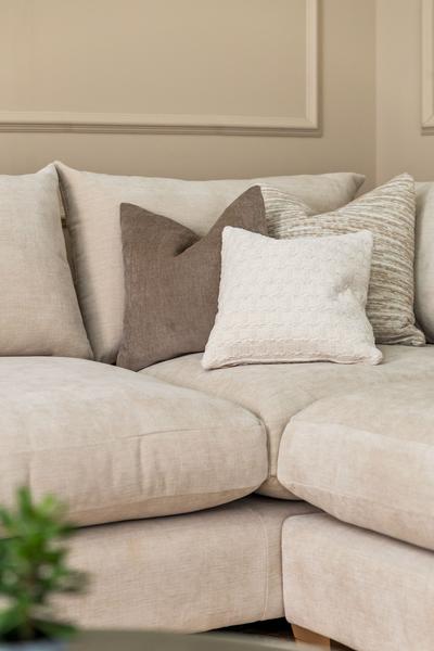Girona Combi Sofa RHF Digby Beige with Free Footstool