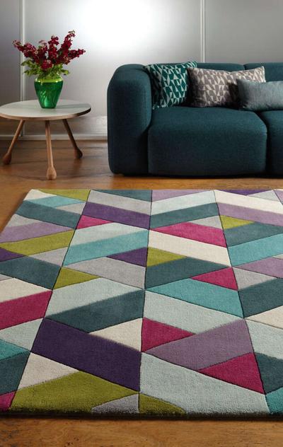 Funk Rug Chevron Blue Green