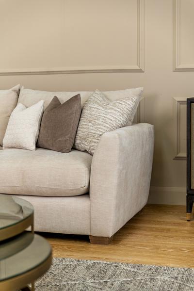 Girona Combi Sofa LHF Digby Beige with Free Footstool
