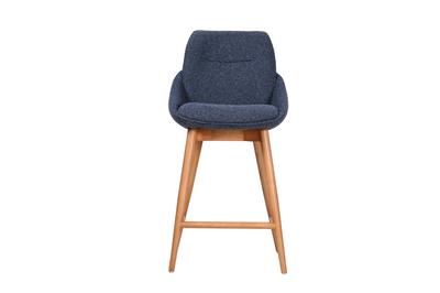 Jesiba Counter Stool Dark Blue with Wooden Base