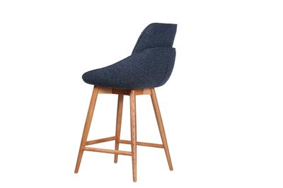 Jesiba Counter Stool Dark Blue with Wooden Base