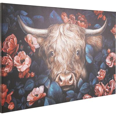Yak In Flower Canvas Picture