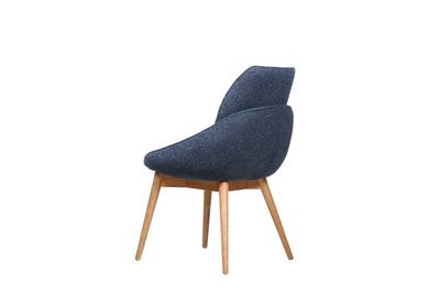 Jesiba Dining Chair Dark Blue with Wooden Legs