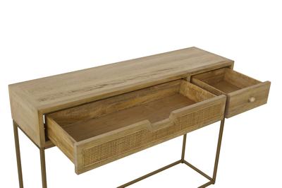 Rattan 2 Drawer Console