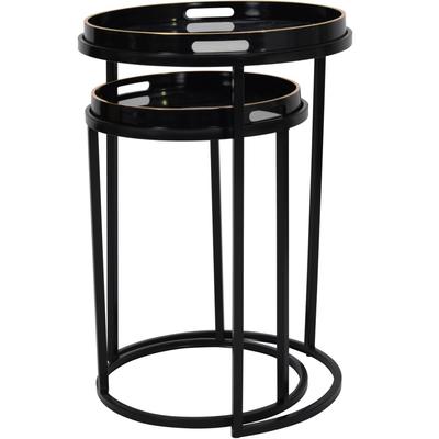 Vesuvius Black and Gold Nest of Tables