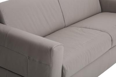 Visconti Leather Sofa Bed - Warm Grey
