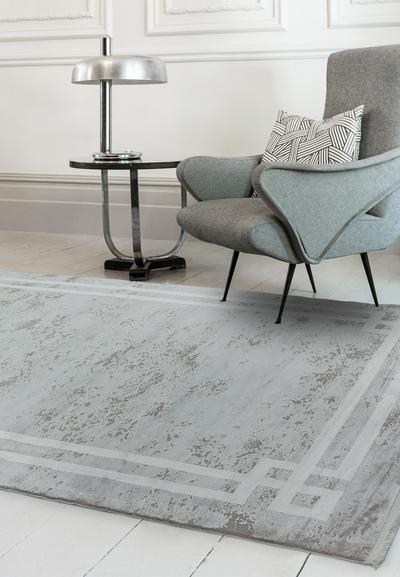 Olympia Rug OL01 Grey Pearl Border