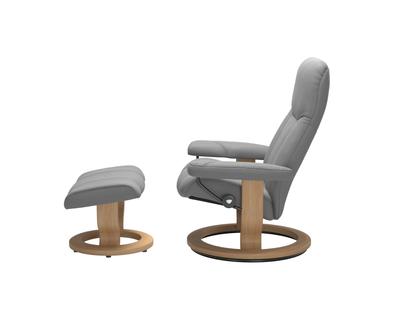 Stressless Consul Wild Dove Small Clas Recliner Chair and Stool