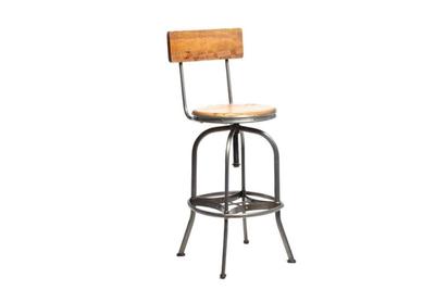 Reclaimed Bar Stool with Back Rest