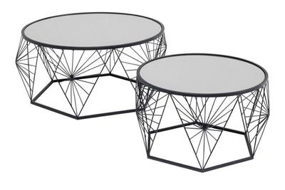 Cobweb Black Coffee Table Set of 2