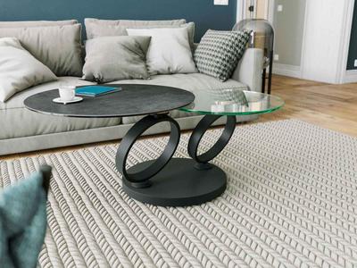 Astra Eolia Black and Glass Coffee Table