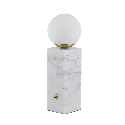 Emile Brushed Brass and White Marble Orb Table Lamp