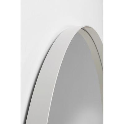 Greige Round Mirror