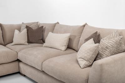 Girona Combi Sofa RHF Digby Beige with Free Footstool