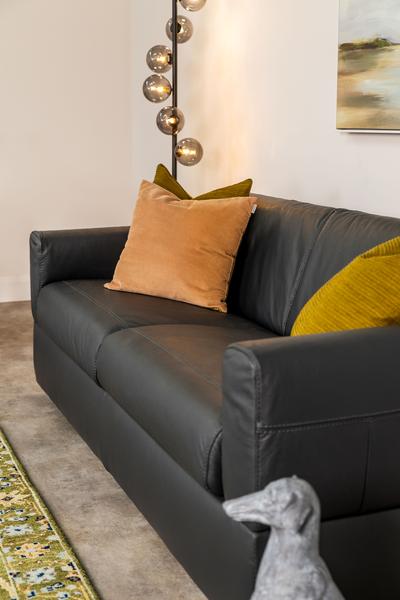 Visconti Leather Sofa Bed - Anthracite