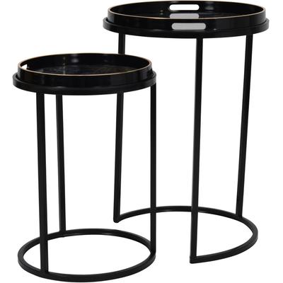 Vesuvius Black and Gold Nest of Tables