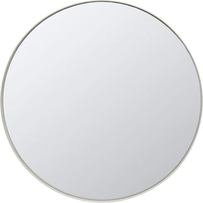 Greige Round Mirror