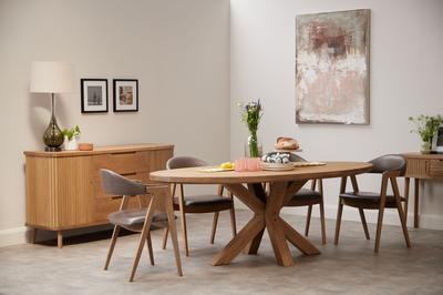 Lexine Chair Grey Leather