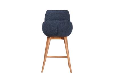 Jesiba Counter Stool Dark Blue with Wooden Base