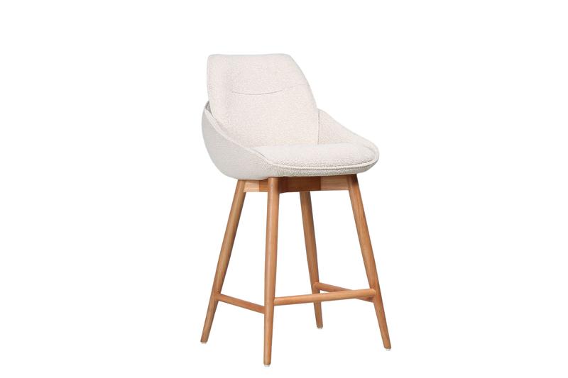 Jesiba Counter Stool Cream with Wooden Base
