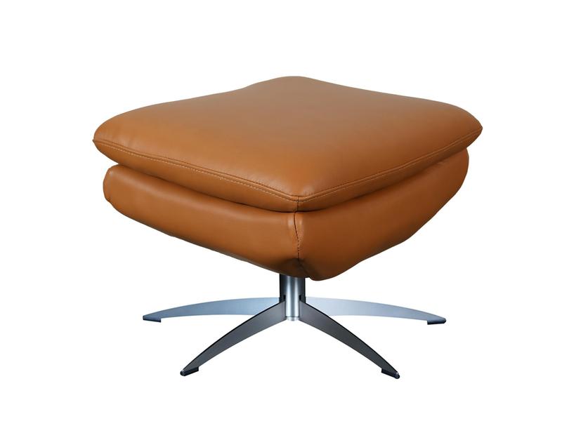 Glen Bergen Tan Leather Ottoman