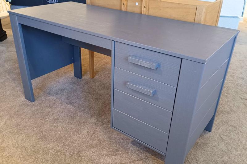Louis Desk Brushed Steel Grey - Clearance Cork