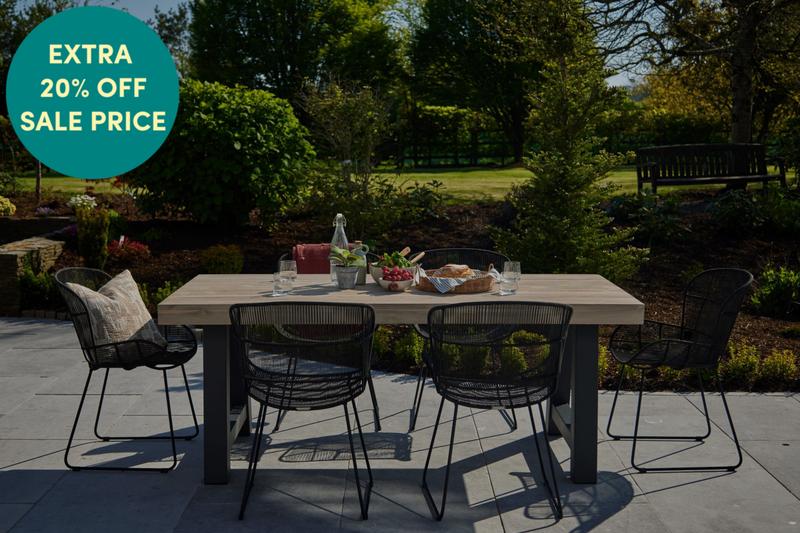 Kingsville Garden Dining Set Graphite 195cm