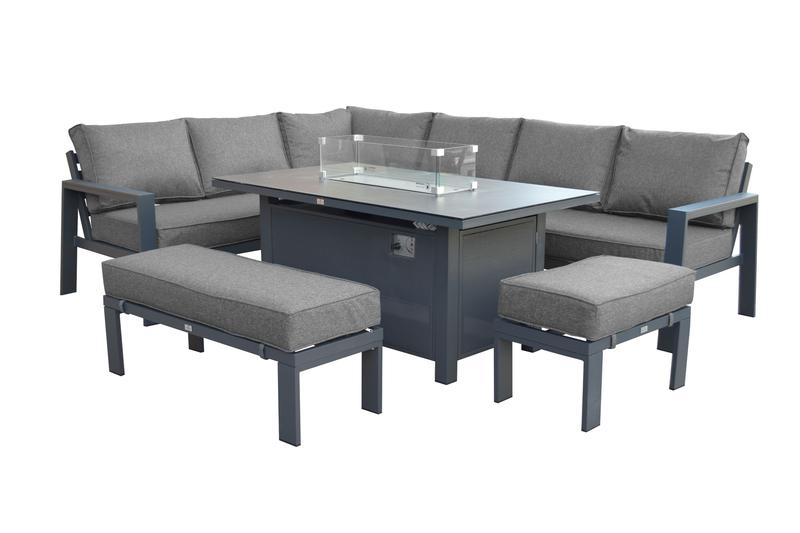 Costa Garden Corner Dining Set with Firepit